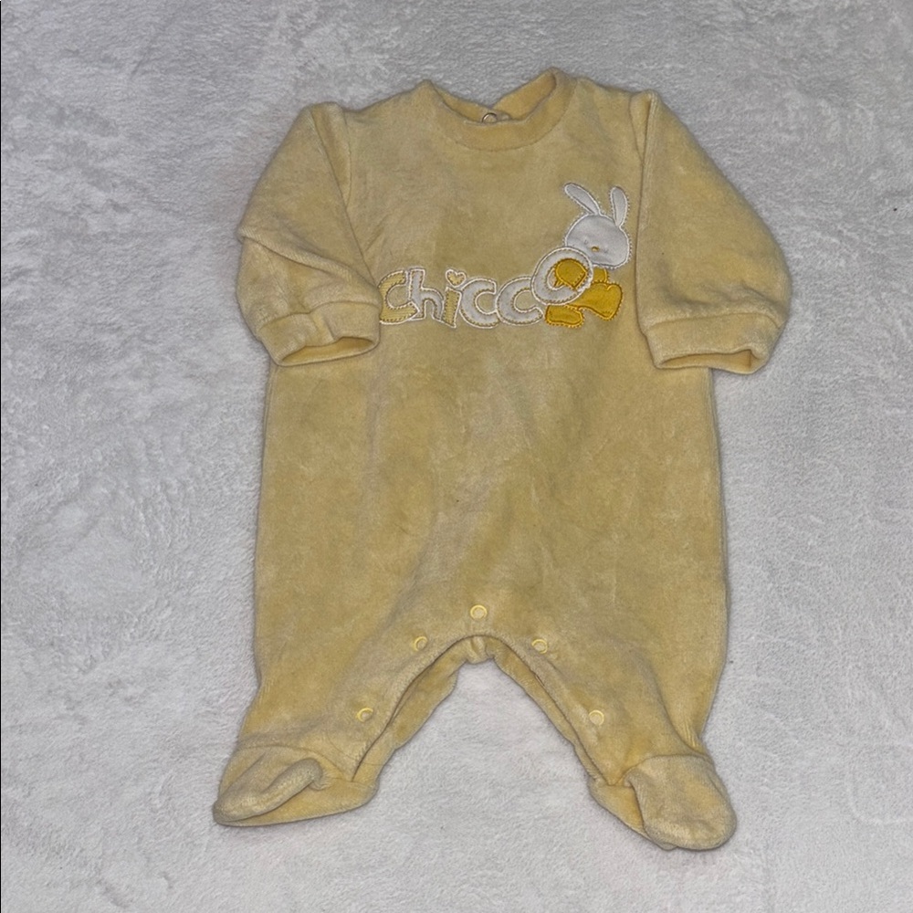 vintage Chicco Soft Yellow newborn Baby Footie/ sleeper